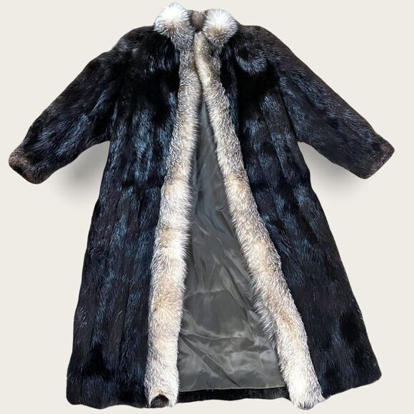 Vintage Beautiful Full Length Mahogany Mink Fur Coat Jacket Medium - Picture 1 of 13